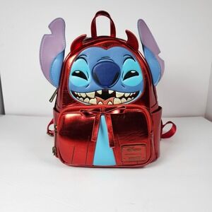 Loungefly Disney Lilo & Stitch Devil Stitch Metallic Red Mini Backpack Mini Bag